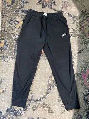 Nike Black Womens Jogger Sweatpants with White Logo